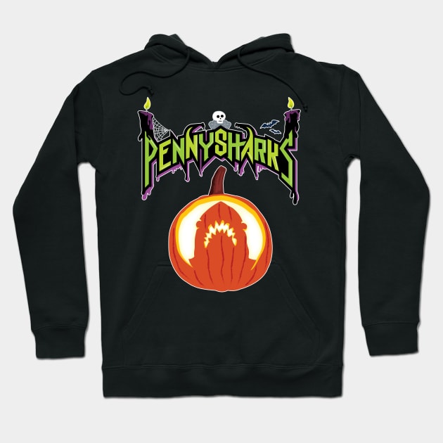 It's the Great Penny, Penny Shark! with Ghost White outline (for darker shirts) Hoodie by PennySharksOfficial